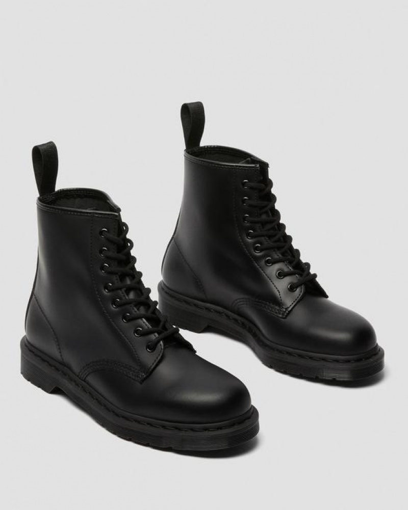 Men's Dr Martens 1460 Mono Smooth Leather Lace Up Boots Black | Australia_Dr48297