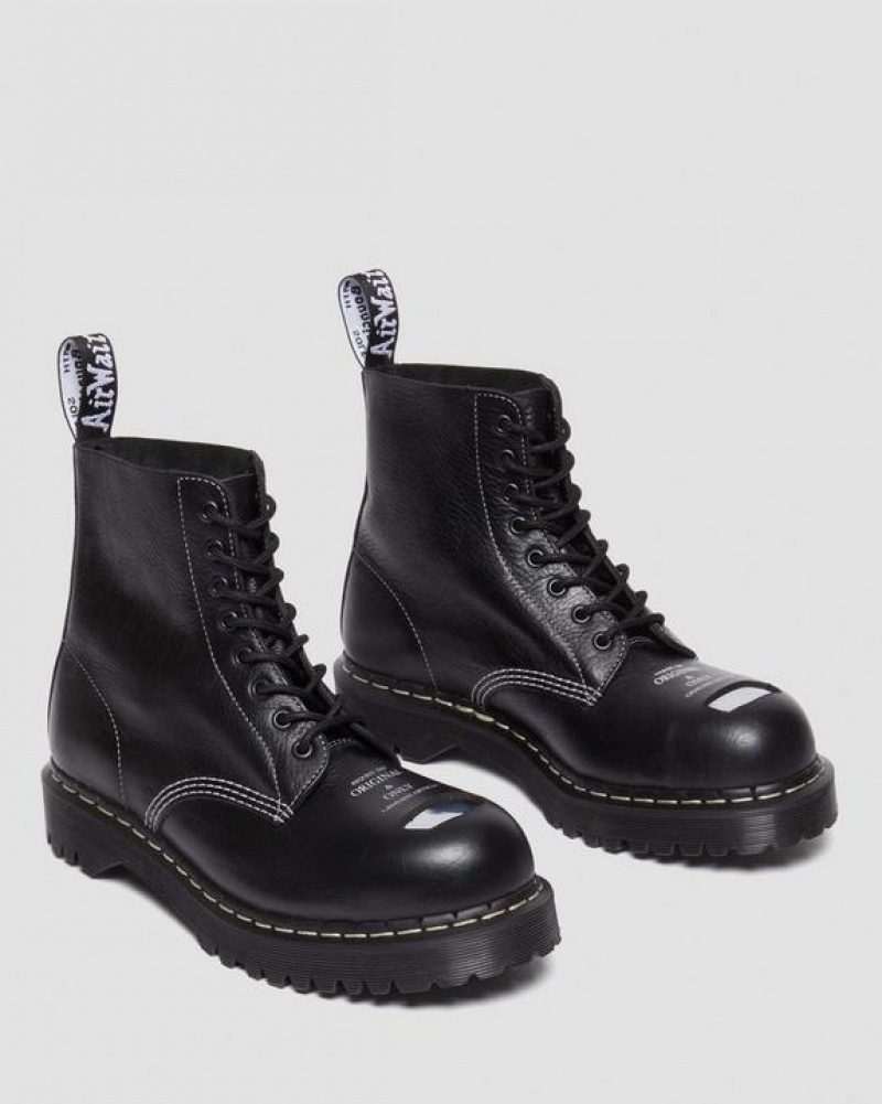 Men's Dr Martens 1460 Pascal Bex Exposed Steel Toe Lace Up Boots Black | Australia_Dr84250