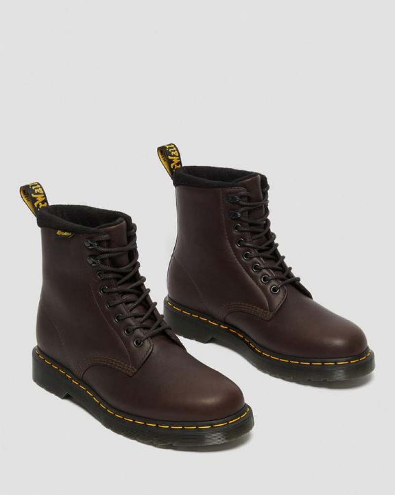 Men's Dr Martens 1460 Pascal Warmwair Leather Lace Up Boots Dark Brown | Australia_Dr55566