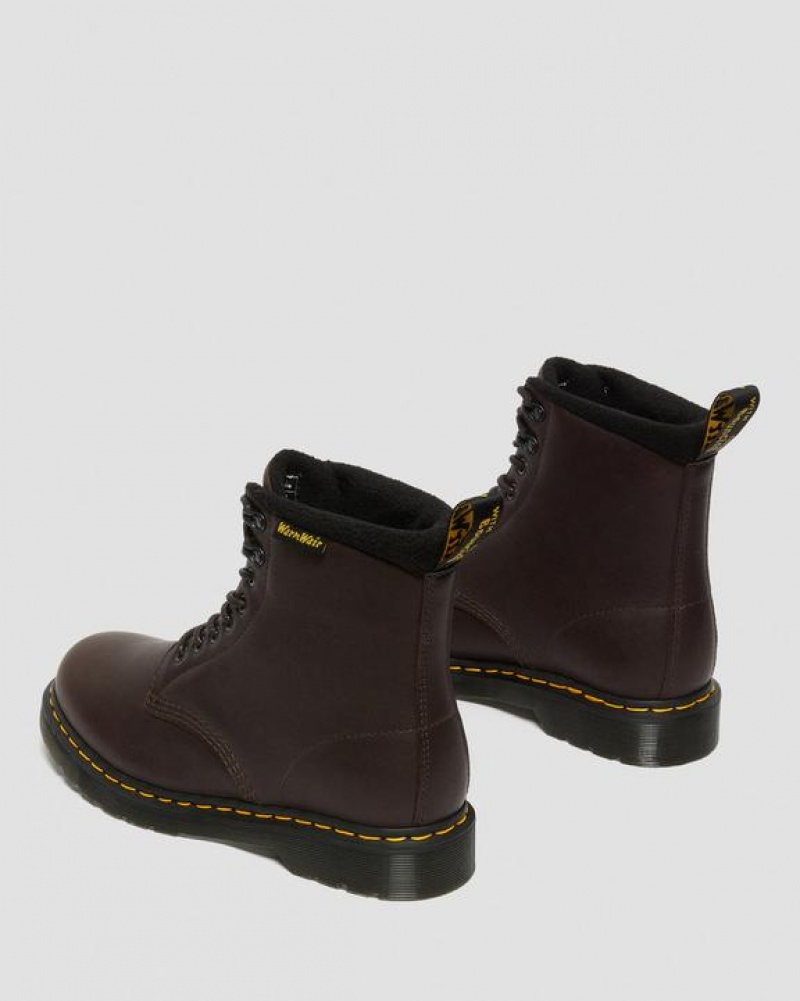 Men's Dr Martens 1460 Pascal Warmwair Leather Lace Up Boots Dark Brown | Australia_Dr55566