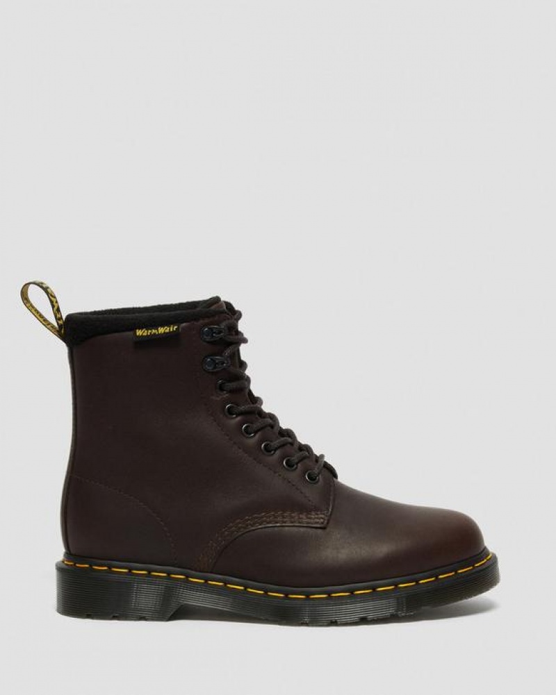 Men's Dr Martens 1460 Pascal Warmwair Leather Lace Up Boots Dark Brown | Australia_Dr55566