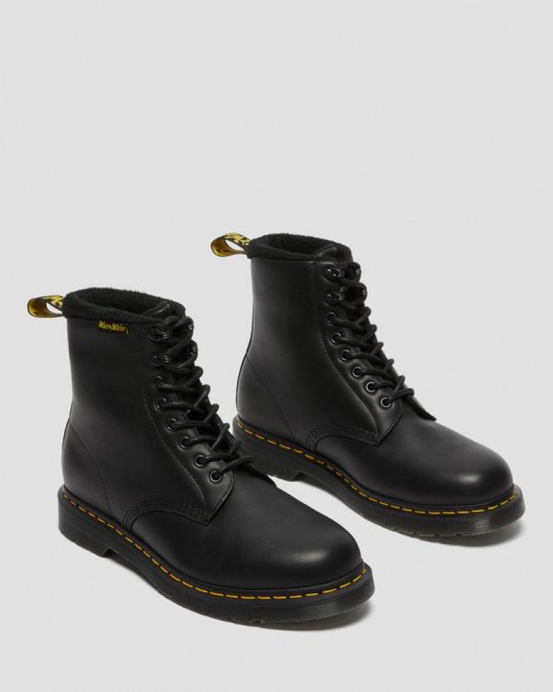 Men's Dr Martens 1460 Pascal Warmwair Leather Lace Up Boots Black | Australia_Dr97812