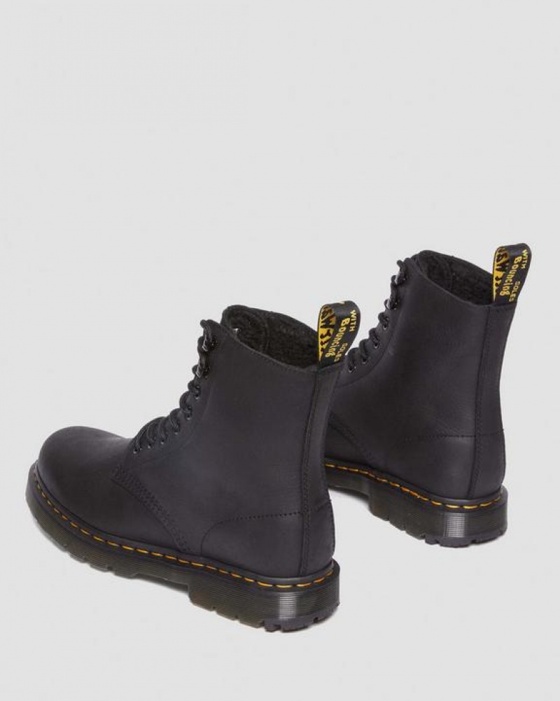 Men's Dr Martens 1460 Pascal Wintergrip Outlaw Leather Lace Up Boots Black | Australia_Dr67541