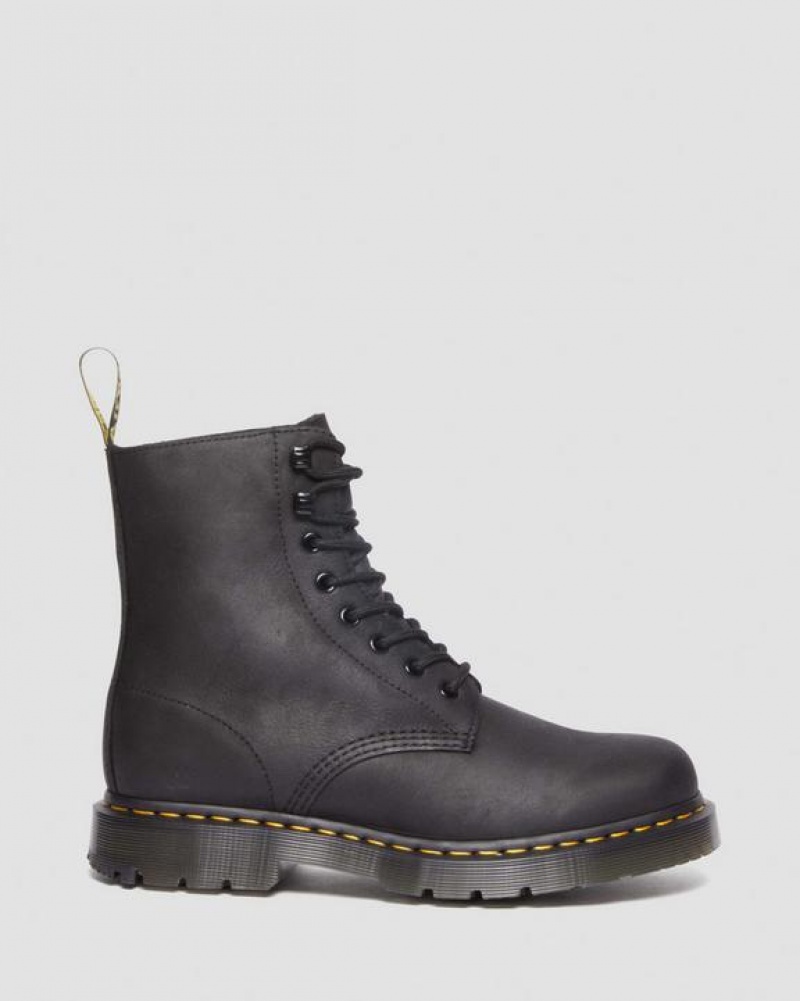 Men's Dr Martens 1460 Pascal Wintergrip Outlaw Leather Lace Up Boots Black | Australia_Dr67541