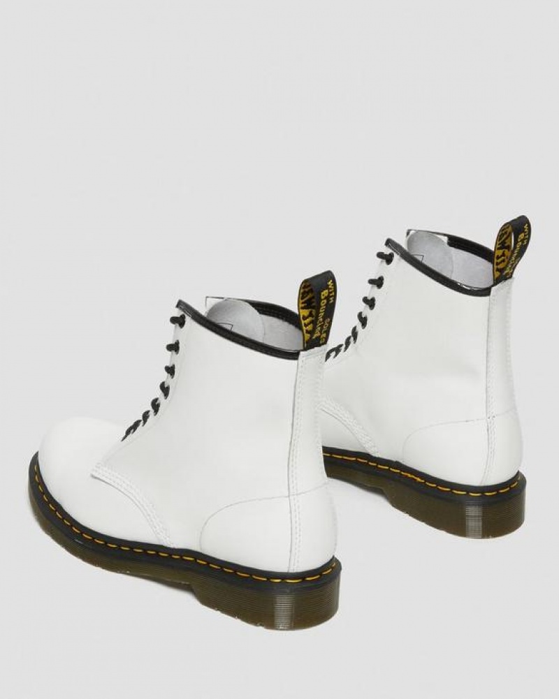 Men's Dr Martens 1460 Smooth Leather Lace Up Boots White | Australia_Dr46252