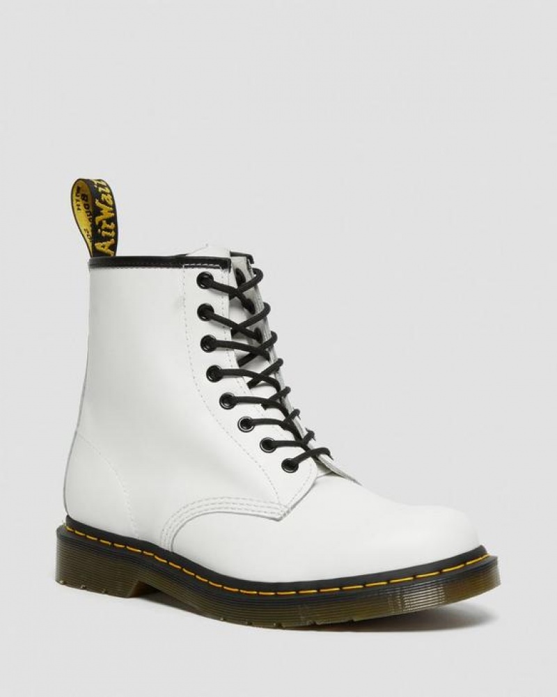 Men\'s Dr Martens 1460 Smooth Leather Lace Up Boots White | Australia_Dr46252