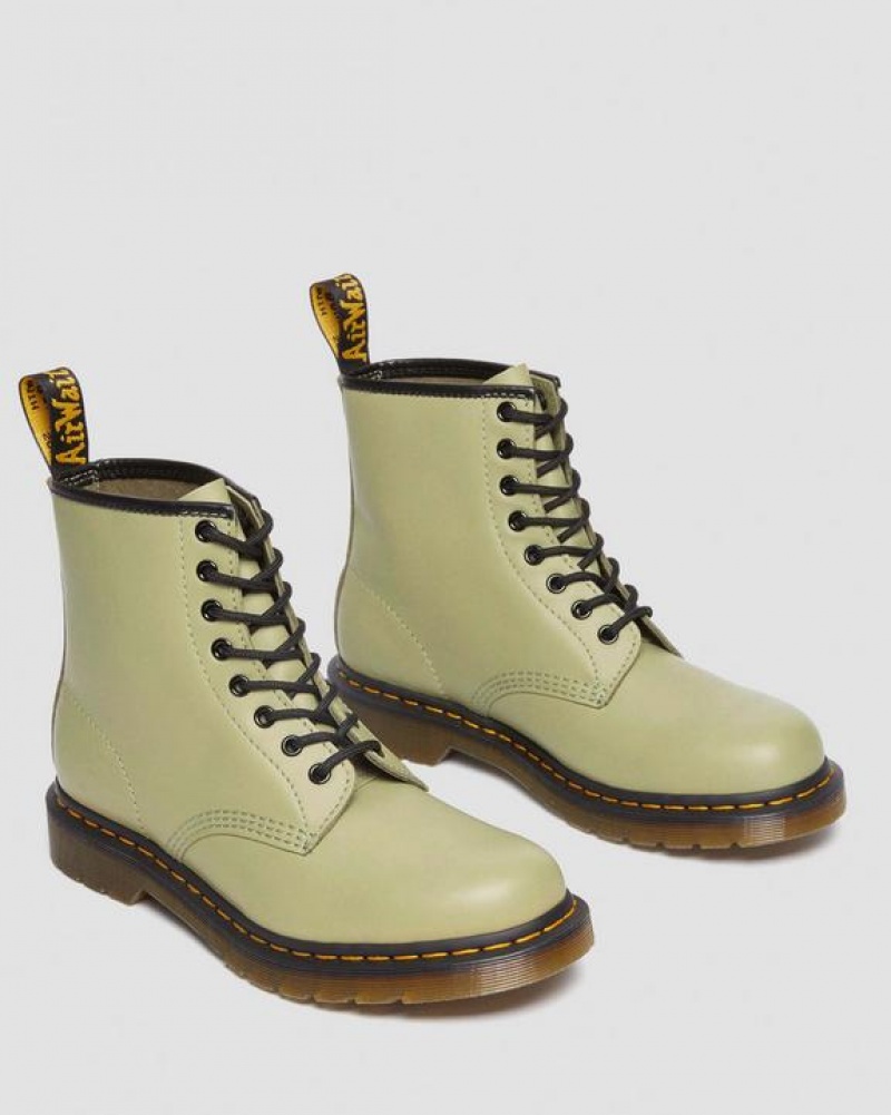 Men's Dr Martens 1460 Smooth Leather Lace Up Boots Olive | Australia_Dr11947