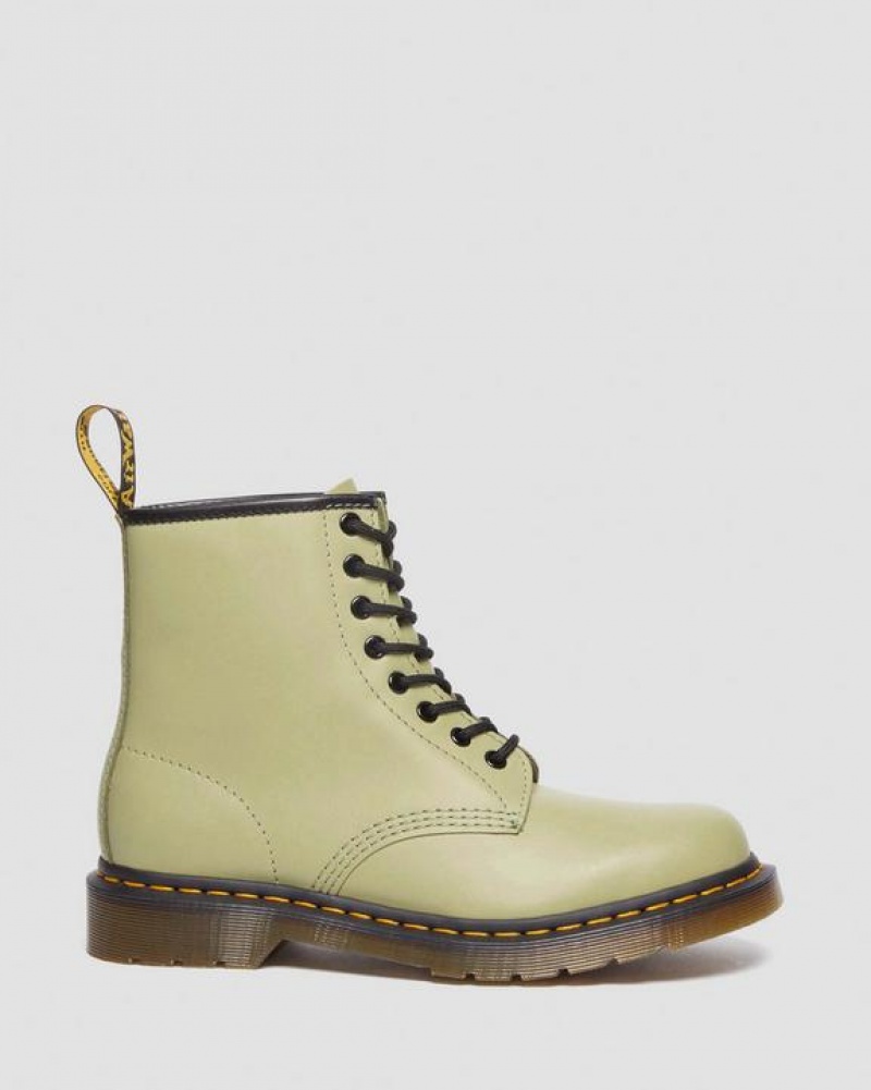 Men's Dr Martens 1460 Smooth Leather Lace Up Boots Olive | Australia_Dr11947