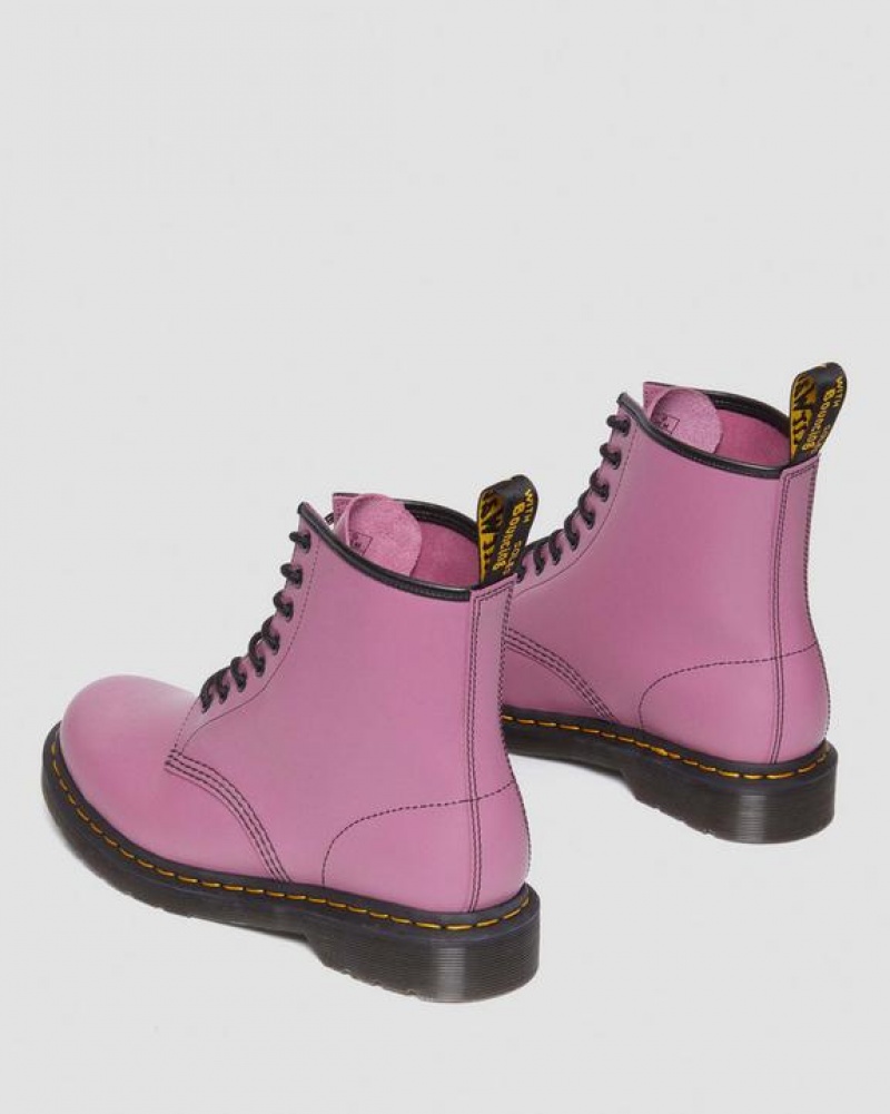 Men's Dr Martens 1460 Smooth Leather Lace Up Boots Purple | Australia_Dr85226