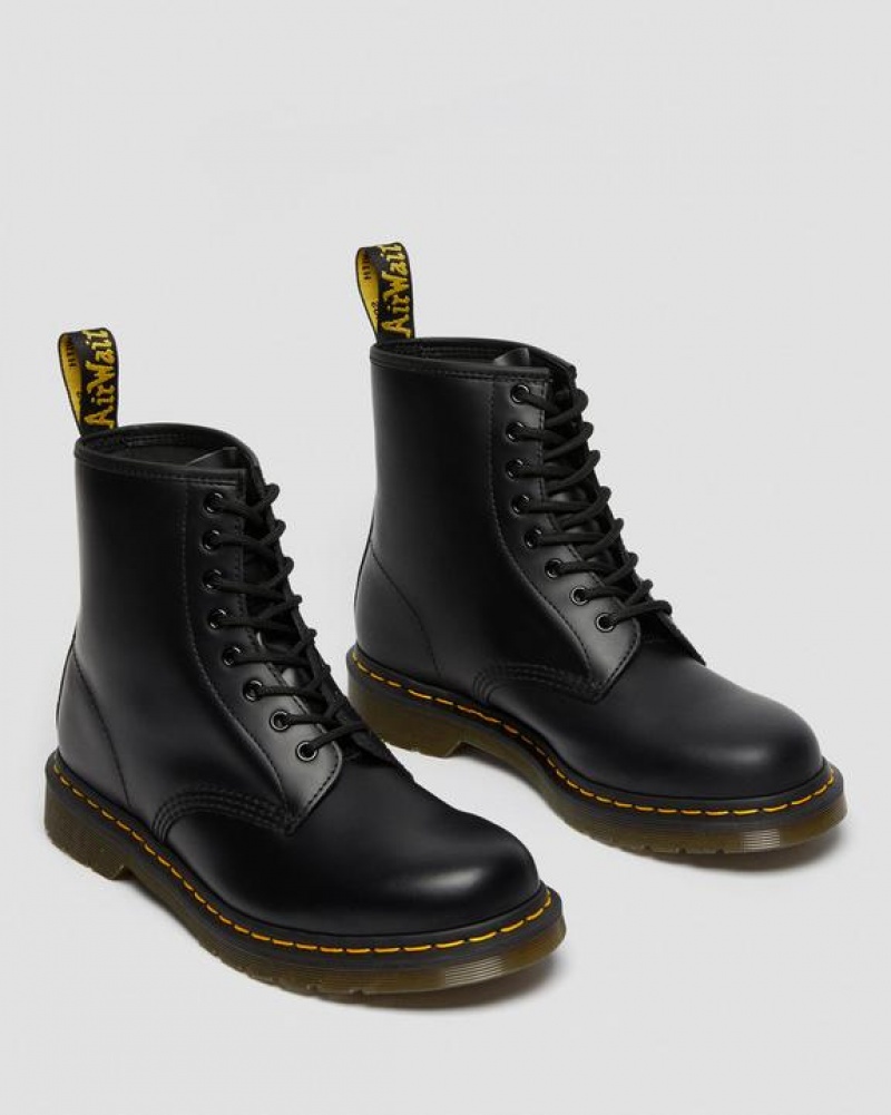 Men's Dr Martens 1460 Smooth Leather Lace Up Boots Black | Australia_Dr53298