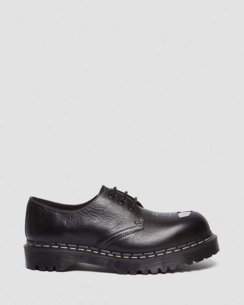 Men's Dr Martens 1461 Bex Exposed Steel Toe Oxford Shoes Black | Australia_Dr79163