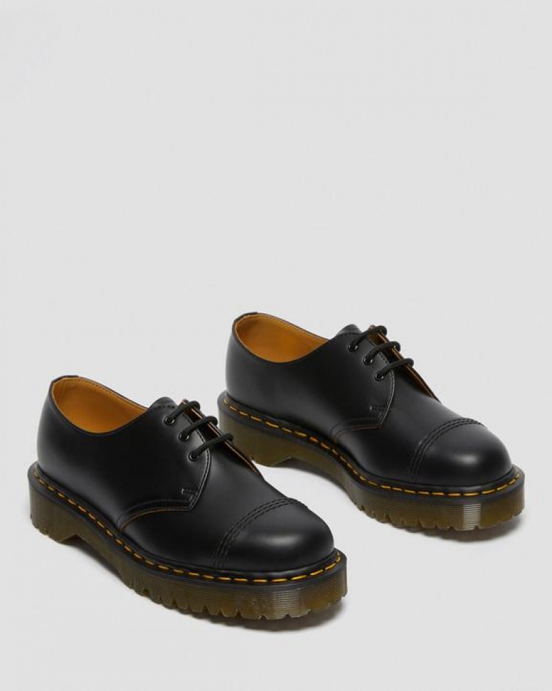 Men's Dr Martens 1461 Bex Made in England Toe Cap Oxford Shoes Black | Australia_Dr88613