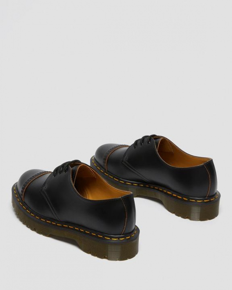 Men's Dr Martens 1461 Bex Made in England Toe Cap Oxford Shoes Black | Australia_Dr88613