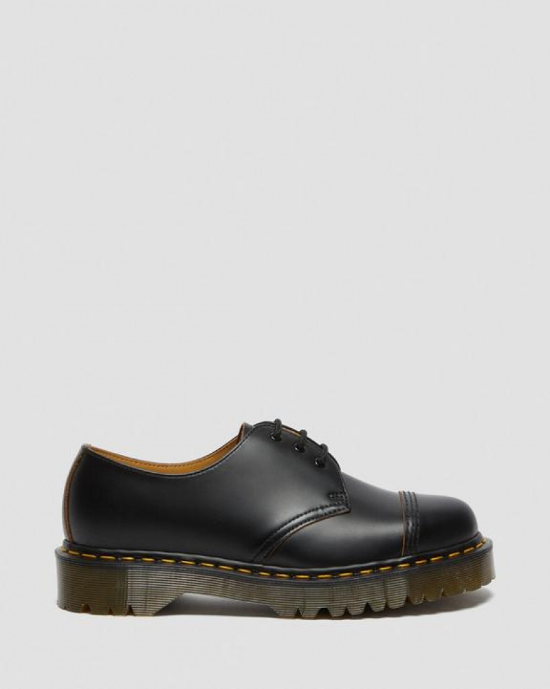 Men's Dr Martens 1461 Bex Made in England Toe Cap Oxford Shoes Black | Australia_Dr88613