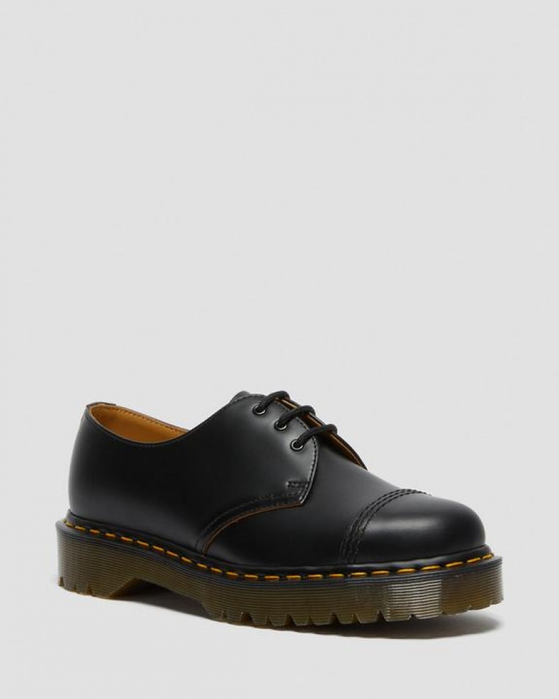 Men\'s Dr Martens 1461 Bex Made in England Toe Cap Oxford Shoes Black | Australia_Dr88613