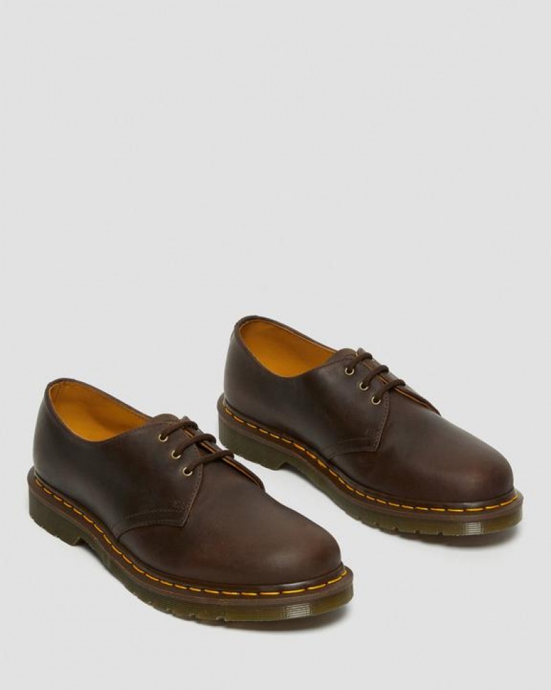 Men's Dr Martens 1461 Crazy Horse Leather Oxford Shoes Brown | Australia_Dr83590