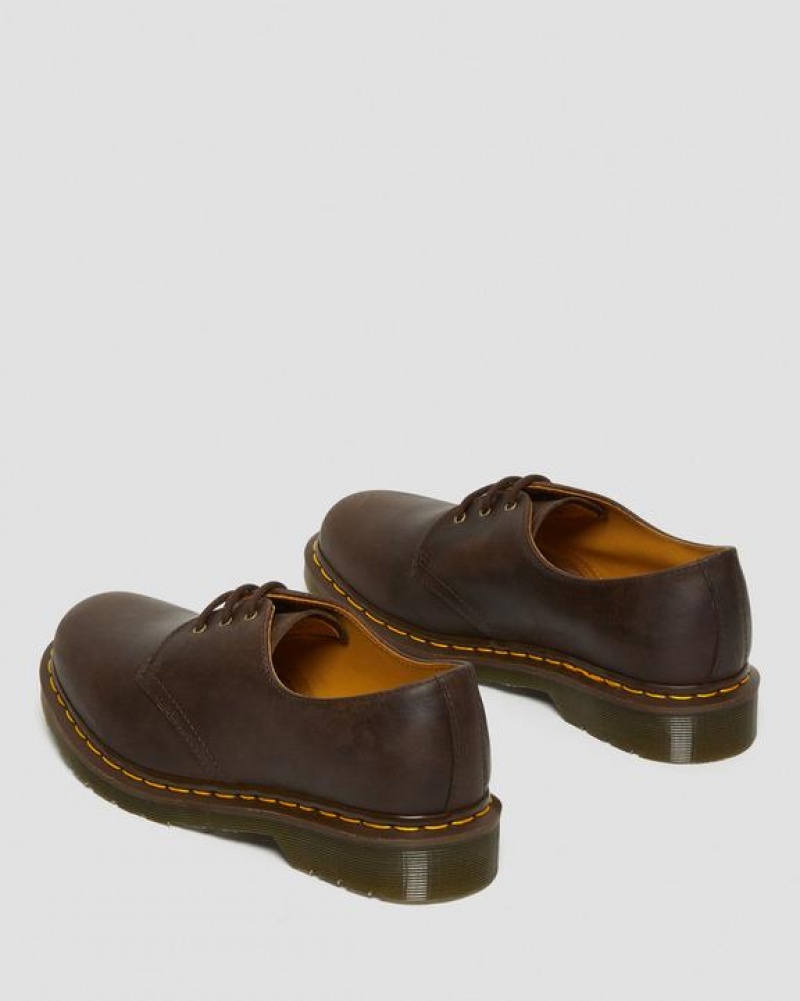 Men's Dr Martens 1461 Crazy Horse Leather Oxford Shoes Brown | Australia_Dr83590