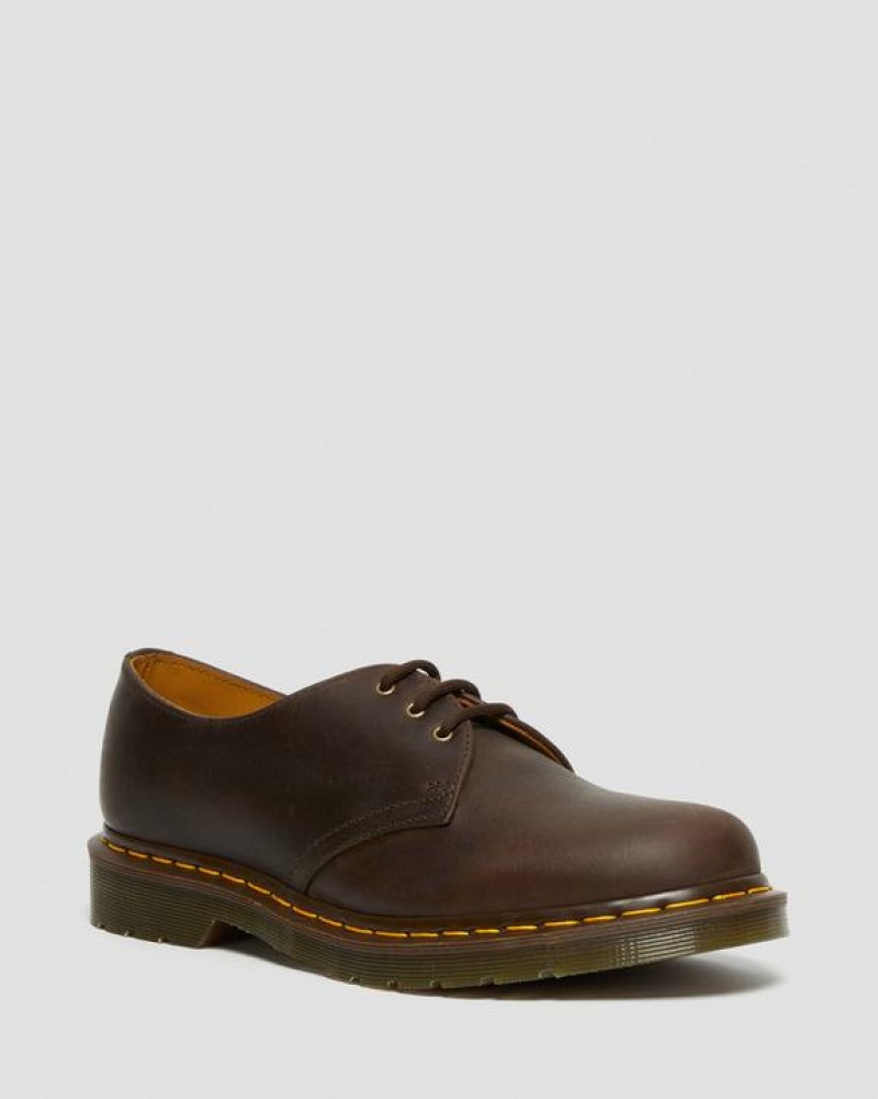 Men\'s Dr Martens 1461 Crazy Horse Leather Oxford Shoes Brown | Australia_Dr83590