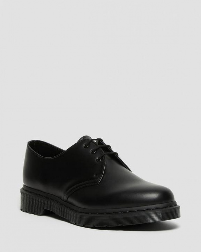 Men\'s Dr Martens 1461 Mono Smooth Leather Oxford Shoes Black | Australia_Dr38681