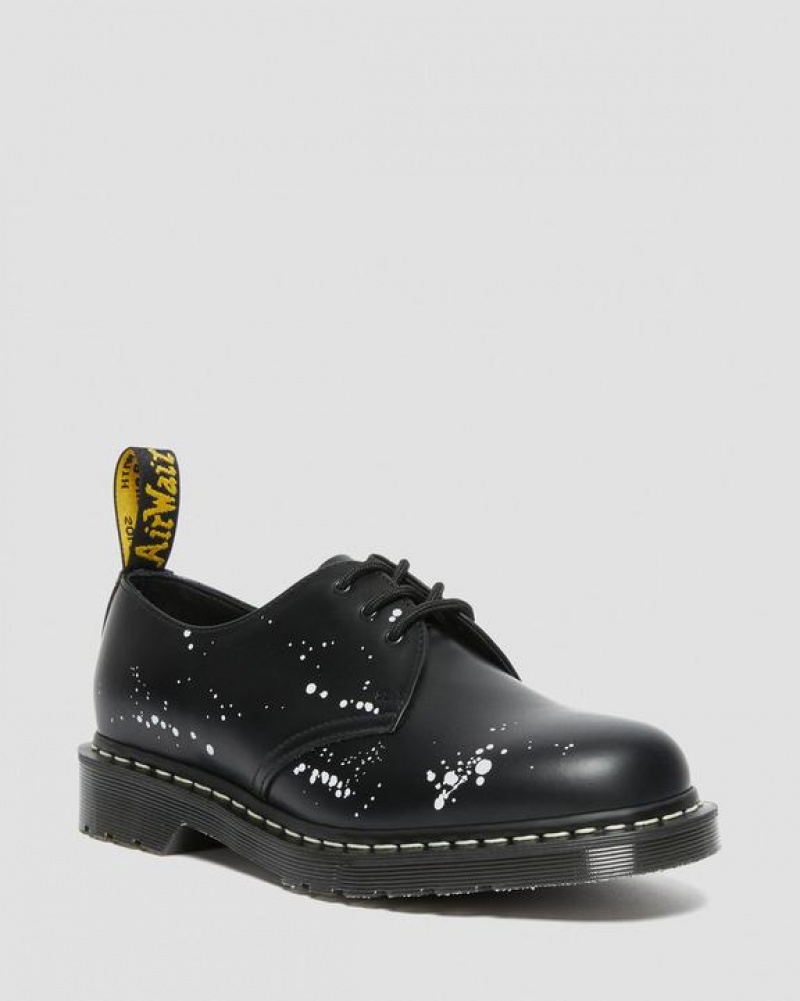 Men\'s Dr Martens 1461 Neighborhood Smooth Leather Oxford Shoes Black | Australia_Dr36693