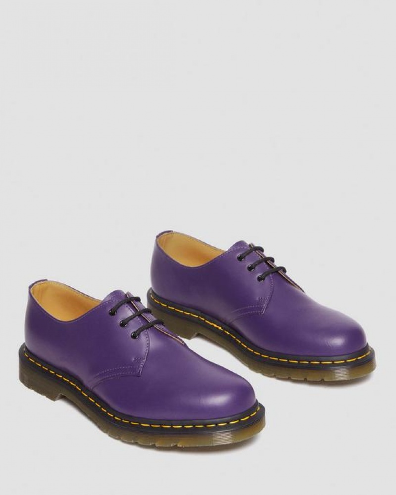 Men's Dr Martens 1461 Smooth Leather Oxford Shoes Purple | Australia_Dr54296