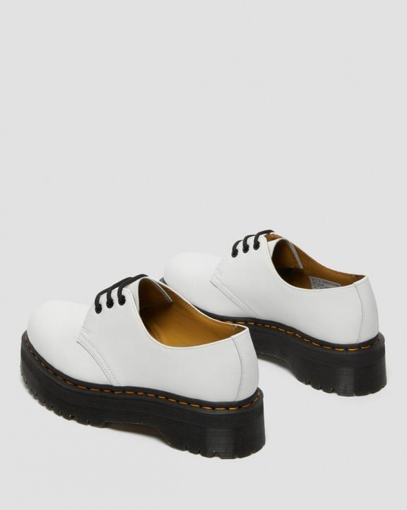 Men's Dr Martens 1461 Smooth Leather Platform Shoes White | Australia_Dr71697