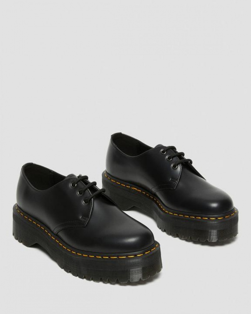 Men's Dr Martens 1461 Smooth Leather Platform Shoes Black | Australia_Dr35653