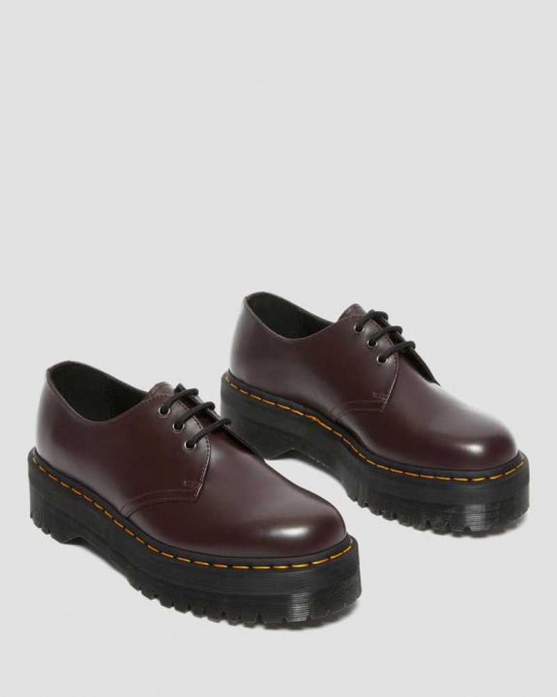 Men's Dr Martens 1461 Smooth Leather Shoes Burgundy | Australia_Dr37643