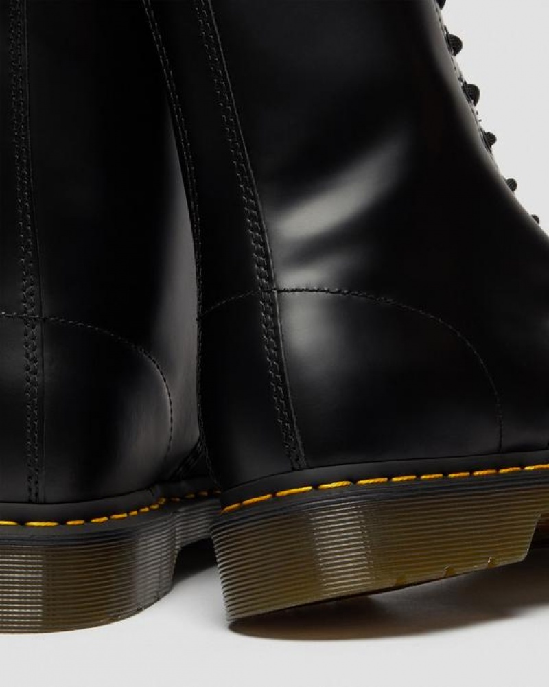 Men's Dr Martens 1490 Smooth Leather Mid Calf Boots Black | Australia_Dr21321