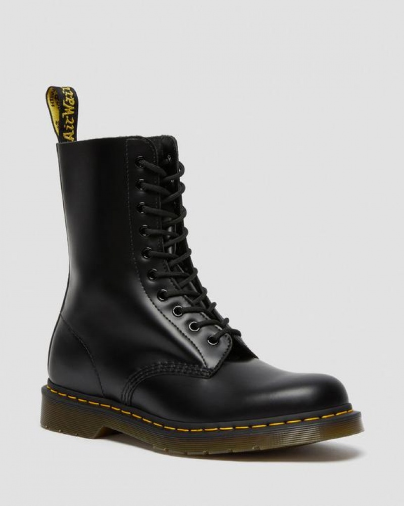 Men\'s Dr Martens 1490 Smooth Leather Mid Calf Boots Black | Australia_Dr21321