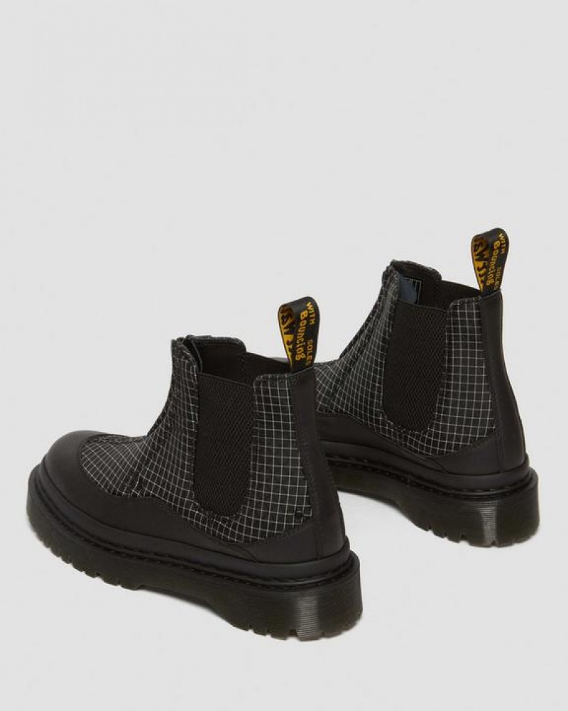 Men's Dr Martens 2976 Beta Bex Grid Chelsea Boots Black / White | Australia_Dr36677