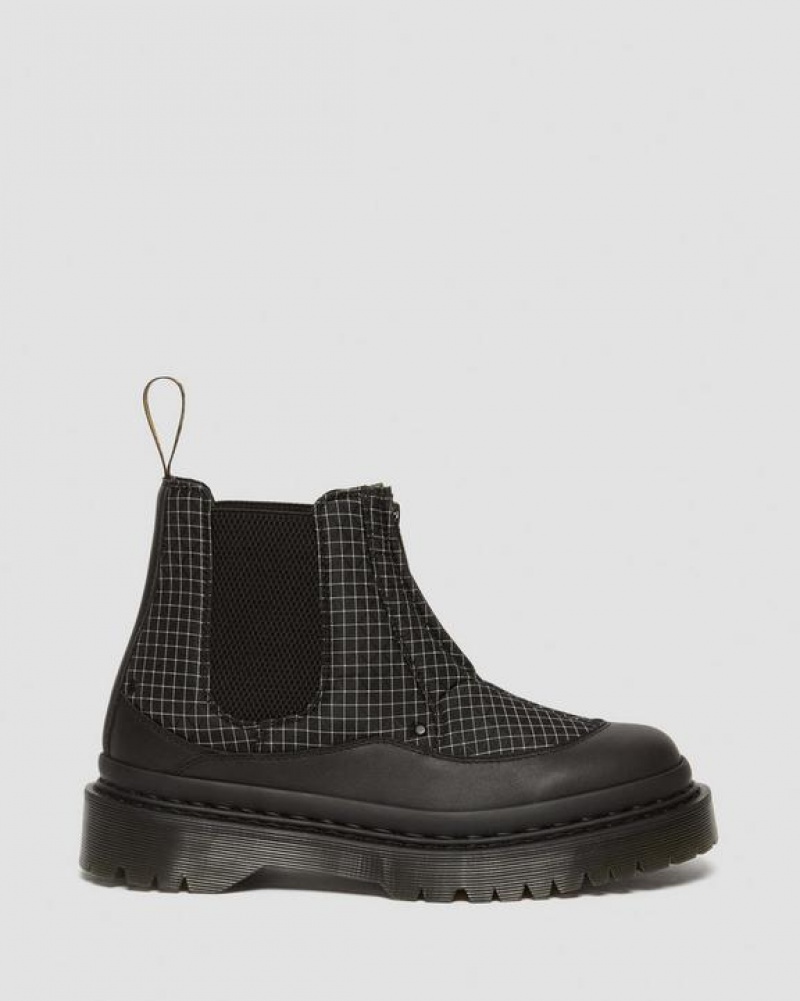 Men's Dr Martens 2976 Beta Bex Grid Chelsea Boots Black / White | Australia_Dr36677