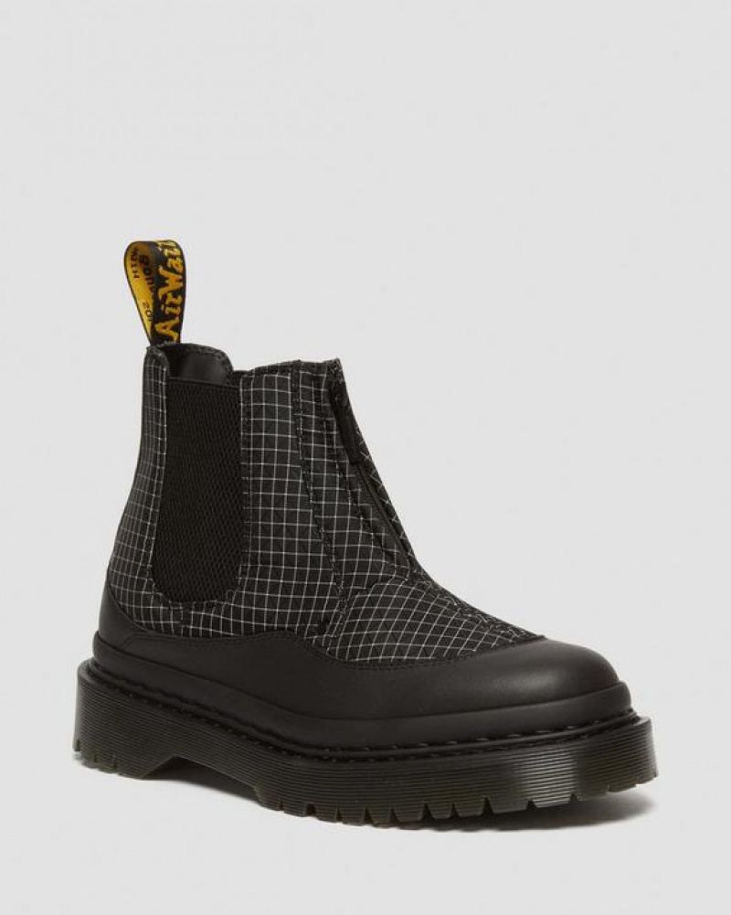 Men\'s Dr Martens 2976 Beta Bex Grid Chelsea Boots Black / White | Australia_Dr36677