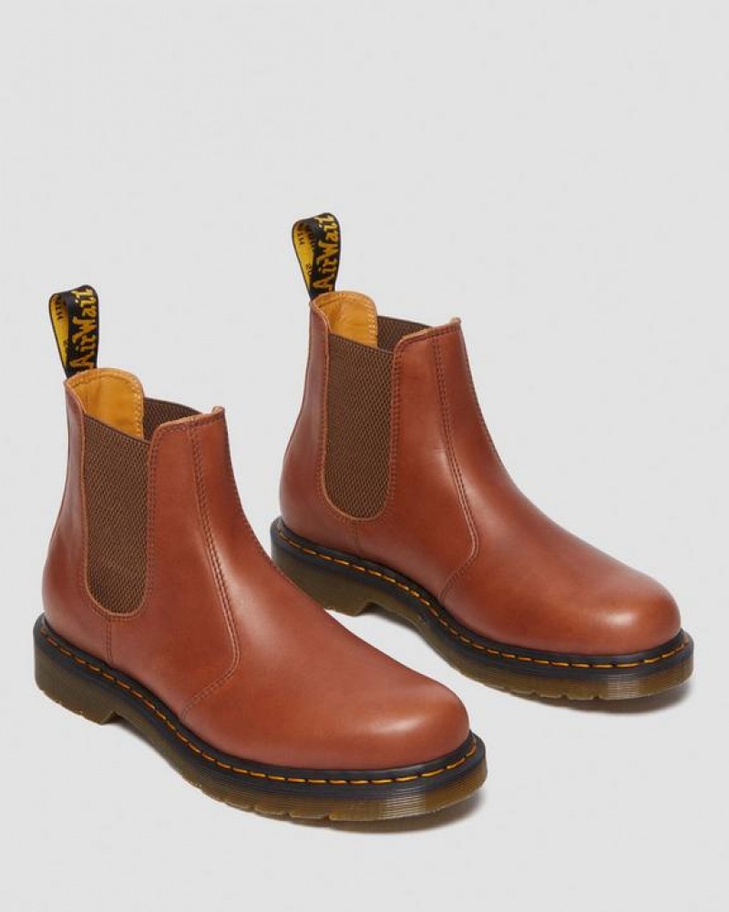 Men's Dr Martens 2976 Carrara Leather Chelsea Boots Brown | Australia_Dr34368