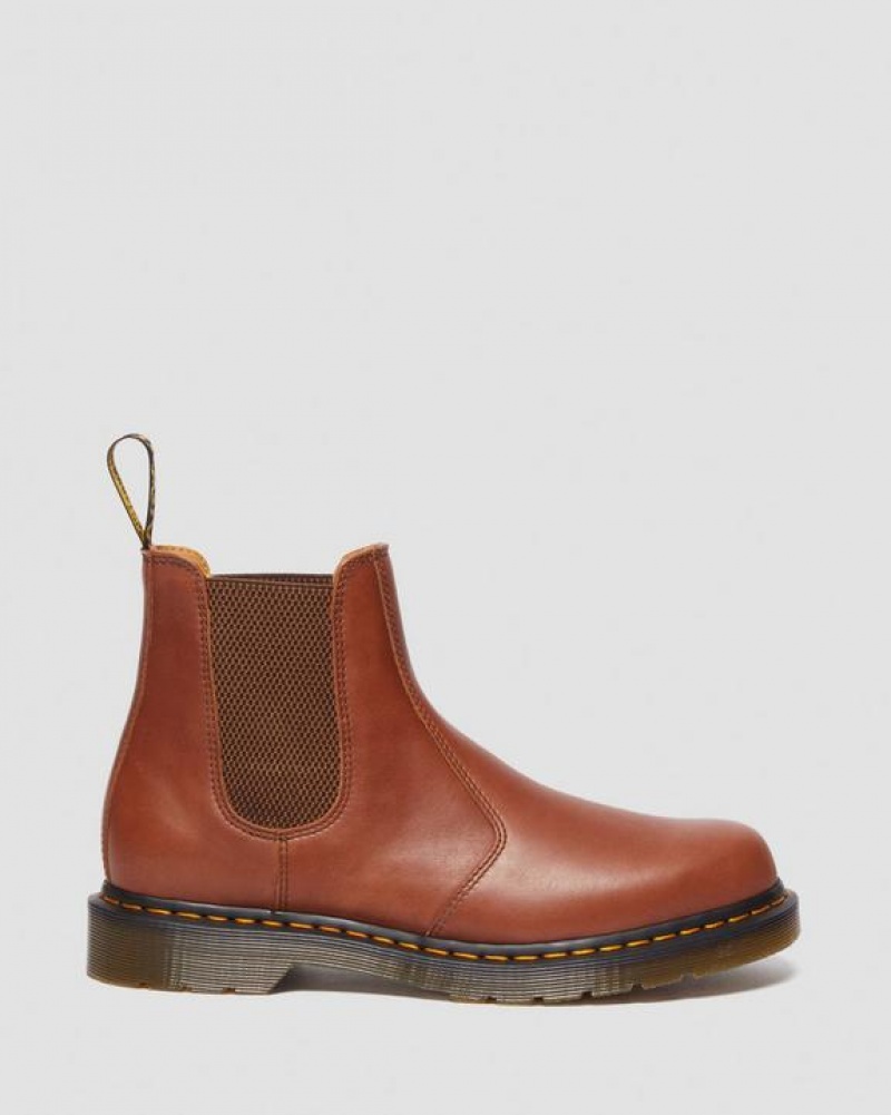 Men's Dr Martens 2976 Carrara Leather Chelsea Boots Brown | Australia_Dr34368