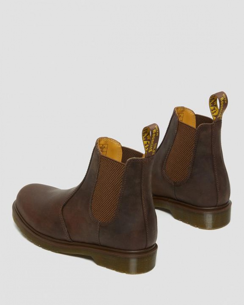 Men's Dr Martens 2976 Crazy Horse Leather Chelsea Boots Brown | Australia_Dr23554