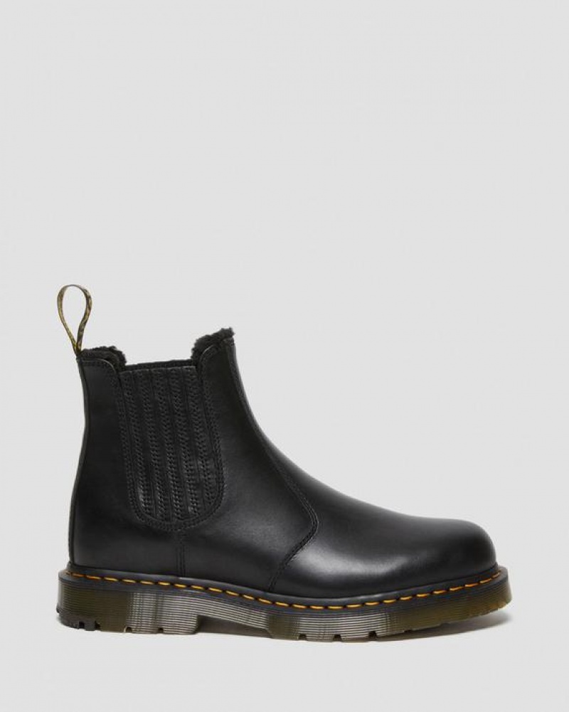 Men's Dr Martens 2976 DM's Wintergrip Leather Chelsea Boots Black | Australia_Dr81691