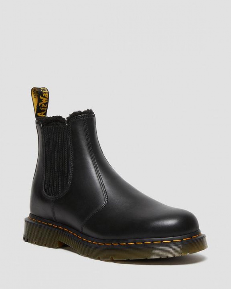 Men\'s Dr Martens 2976 DM's Wintergrip Leather Chelsea Boots Black | Australia_Dr81691