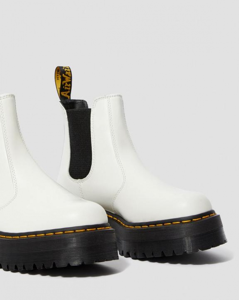 Men's Dr Martens 2976 Smooth Leather Chelsea Platform Shoes White | Australia_Dr82444