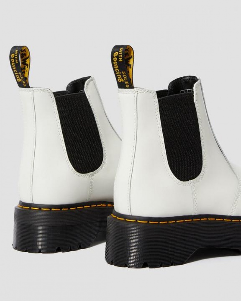 Men's Dr Martens 2976 Smooth Leather Platform Chelsea Boots White | Australia_Dr65241