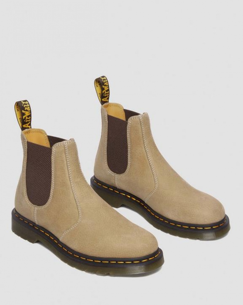 Men's Dr Martens 2976 Tumbled Nubuck Leather Chelsea Boots Brown | Australia_Dr71954