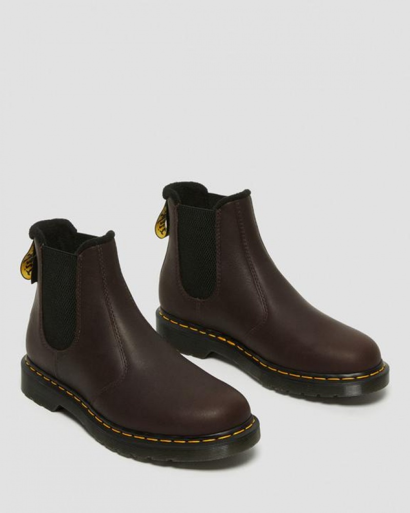 Men's Dr Martens 2976 Warmwair Leather Chelsea Boots Dark Brown | Australia_Dr35896