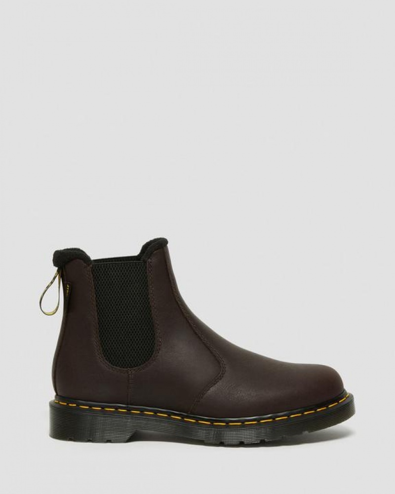 Men's Dr Martens 2976 Warmwair Leather Chelsea Boots Dark Brown | Australia_Dr35896