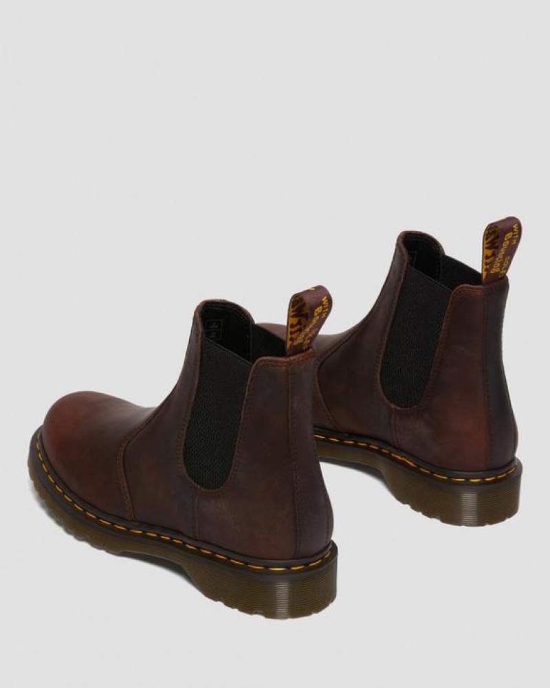 Men's Dr Martens 2976 Waxed Full Grain Leather Chelsea Boots Brown | Australia_Dr56733