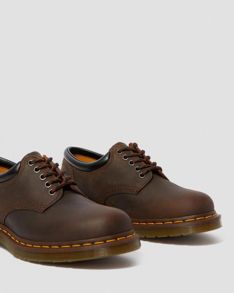 Men's Dr Martens 8053 Crazy Horse Leather Casual Shoes Dark Brown | Australia_Dr87906