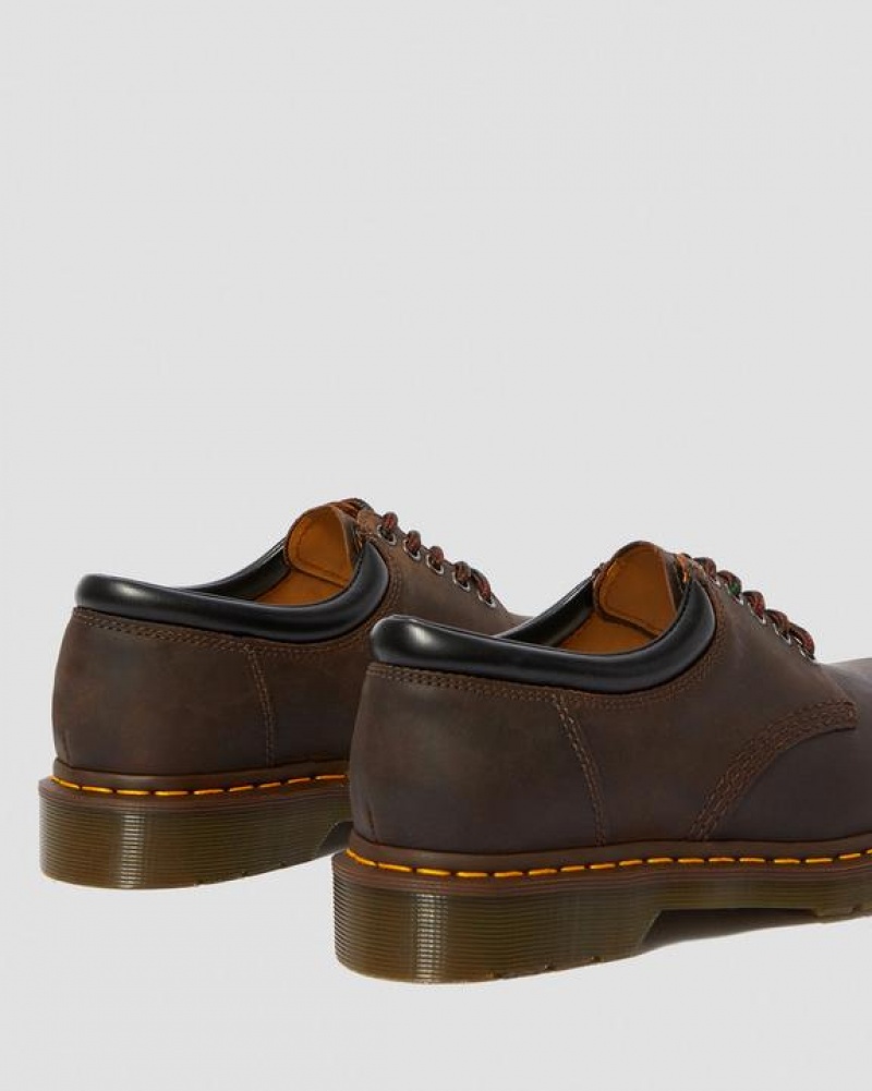 Men's Dr Martens 8053 Crazy Horse Leather Casual Shoes Dark Brown | Australia_Dr87906