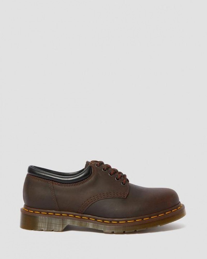 Men's Dr Martens 8053 Crazy Horse Leather Casual Shoes Dark Brown | Australia_Dr87906