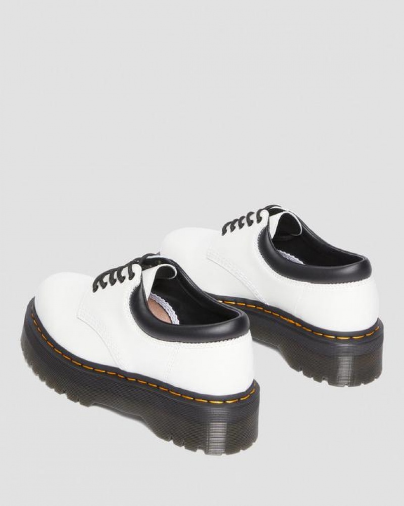 Men's Dr Martens 8053 Leather Casual Platform Shoes White | Australia_Dr23625