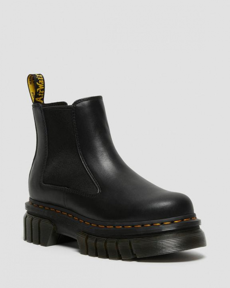 Men\'s Dr Martens Audrick Nappa Leather Platform Chelsea Boots Black | Australia_Dr16199