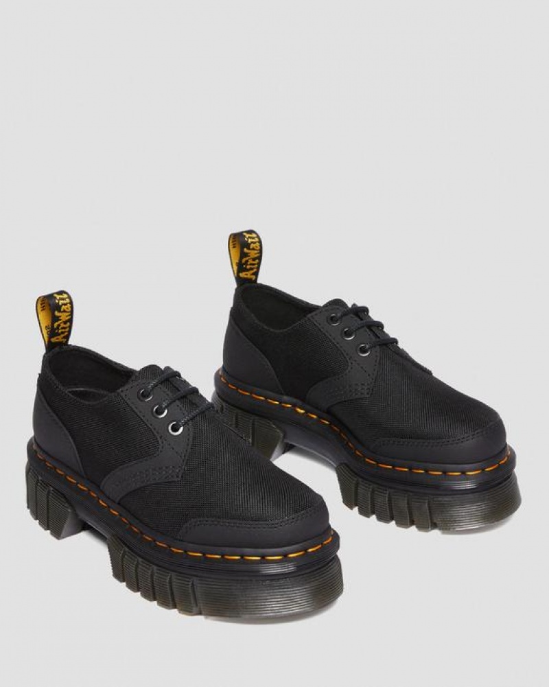 Men's Dr Martens Audrick Poly & Leather Platform Shoes Black | Australia_Dr89062